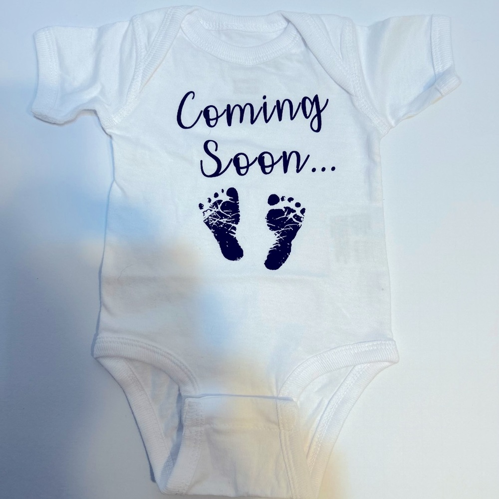 Ink Trendz Coming Soon Baby Feet Announcement Baby Bodysuit One Piece Romper